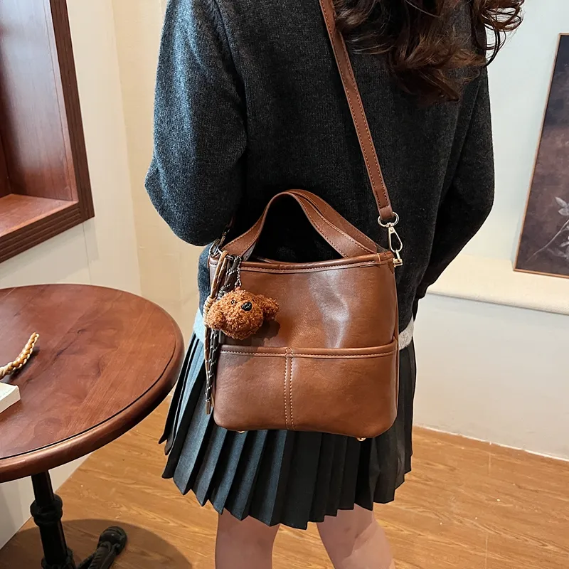 Iman's House PU Handbag Shoulder Bag Crossbody Bag Women's Brown/Coffee/Black-2