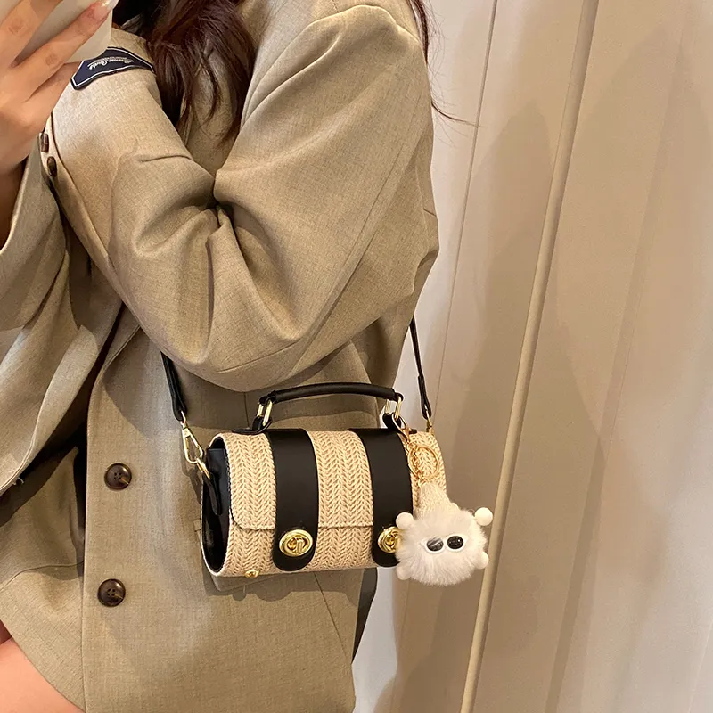 Iman's House PU Shoulder Bag Women's White/Khaki/Brown/Black-16