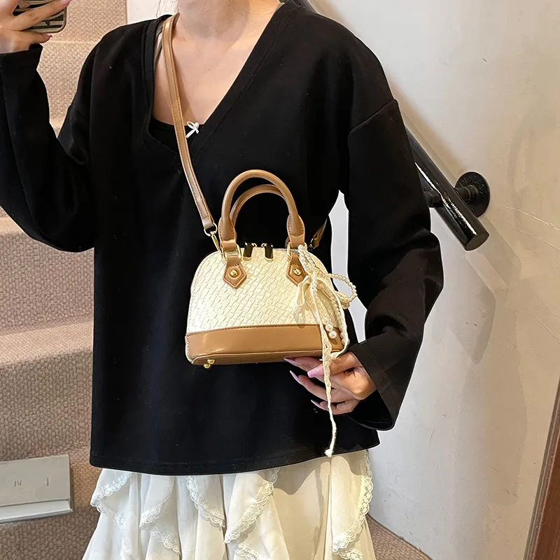 Iman's House PU Handbag Women's Yellow/Brown/Ivory/Black-5