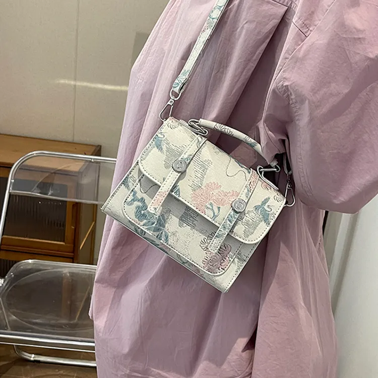 Iman's House PU Shoulder Bag Crossbody Bag Regular Women's Ecru/Silver Gray/Pink/White-4