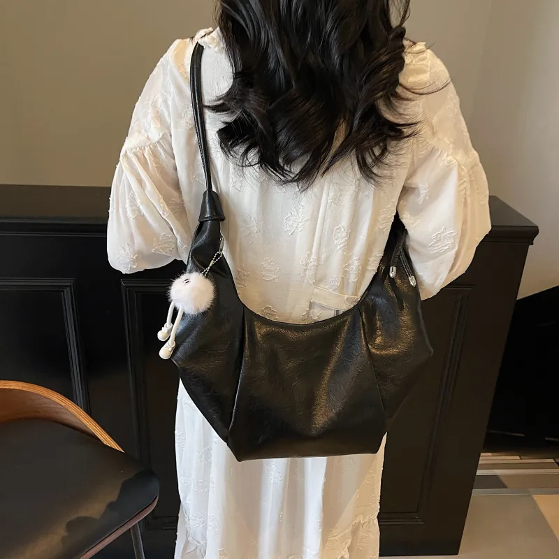 Iman's House PU Shoulder Bag Regular Women's Ecru/Brown/Coffee/Black-19