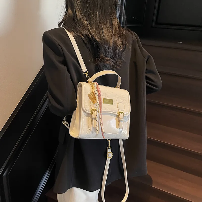 Iman's House PU Crossbody Backpack Regular Women's Pink/Blue/White/Black-13