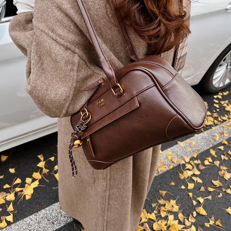 Iman's House PU Shoulder Bag Regular Women's Brown/Coffee/Burgundy/Black-6