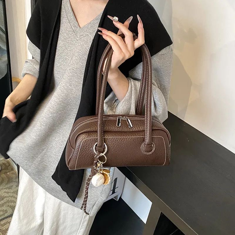 Iman's House PU Shoulder Bag Women's Brown/Coffee/Red/Black-5