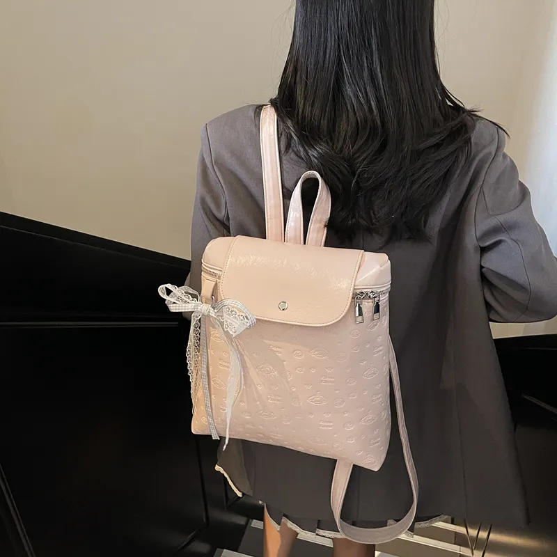 Iman's House PU Backpack Women's White/Pink/Blue/Black-7