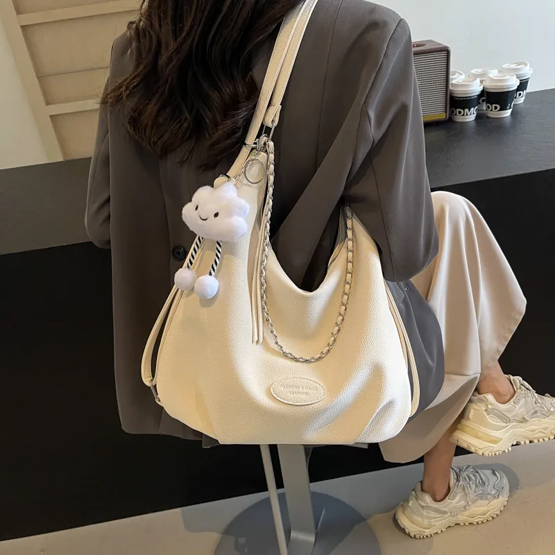 Iman's House PU Portable One Shoulder Backpack Regular Women's White/Blue/Black-2