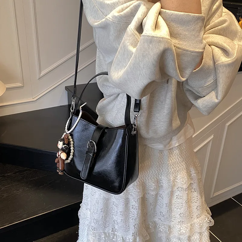 Iman's House PU One Shoulder Handbag Women's White/Yellow/Pink/Black-15