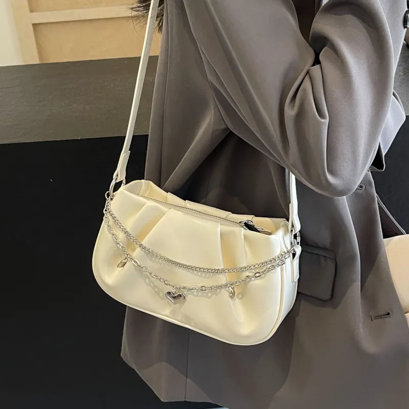 Iman's House PU Shoulder Bag Women's Ecru/Light Khaki/Black-3
