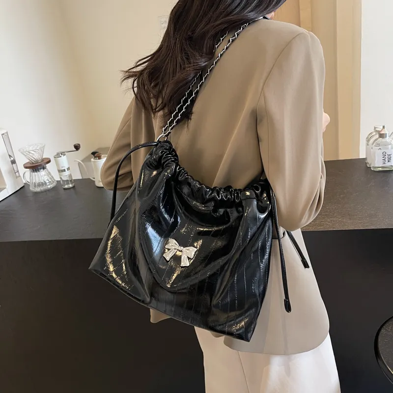 Iman's House PU Shoulder Bag Women's Silver/White/Black-13