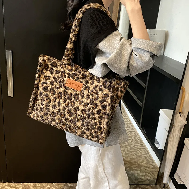 Iman's House Plush Shoulder Bag Women's Brown/Black-3