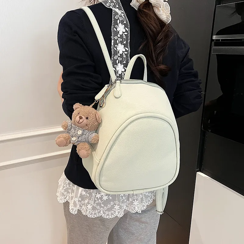 Iman's House PU Backpack Women's White/Green/Pink/Black-7