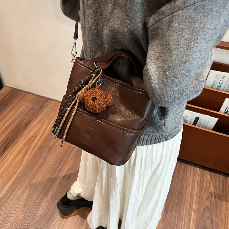 Iman's House PU Handbag Shoulder Bag Crossbody Bag Women's Brown/Coffee/Black-8