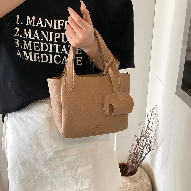 Iman's House PU Handbag Women's White/Pink/Khaki/Black-9