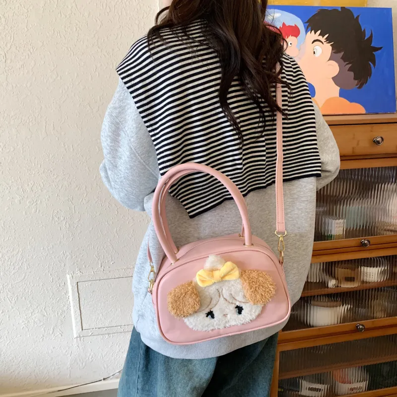Iman's House PU One Shoulder Handbag Women's White/Pink/Brown/Black-8