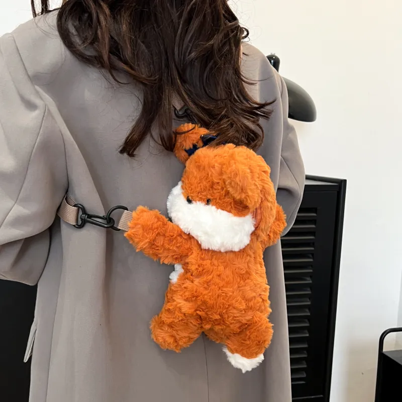 Iman's House Plush Backpack Regular Unisex Brown Bill Bear/White Mie Sheep/Orange Fox/Gray Elephant-8