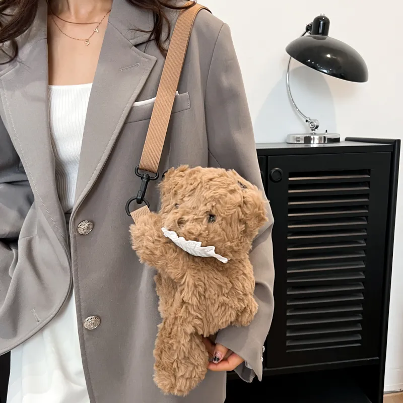 Iman's House Plush Backpack Regular Unisex Brown Bill Bear/White Mie Sheep/Orange Fox/Gray Elephant-2