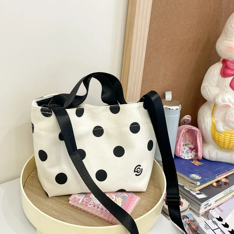 Iman's House Canvas Bag, Handbag Women's Big Eyes/Polka Dot-6