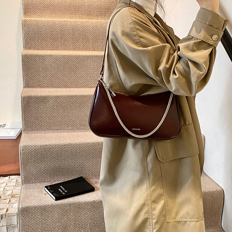Iman's House Pu Crossbody One Shoulder Handbag Women's Black/Deer Brown/Brown/Red-14