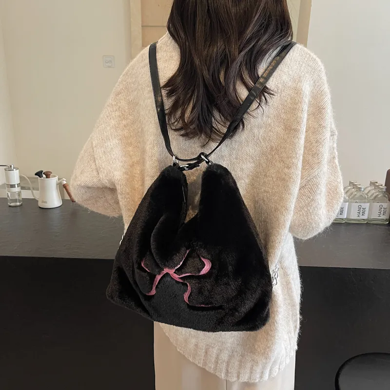 Iman's House Plush Tote Bag, Shopping Bag, Backpack, Shoulder Bag Women's Multicolor-16