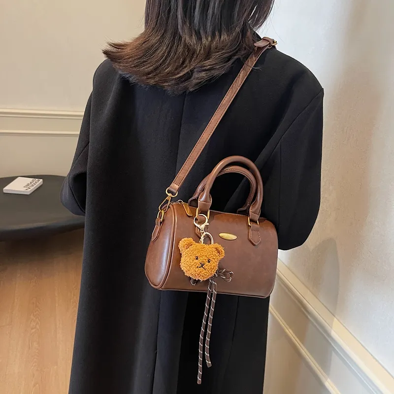 Iman's House PU One Shoulder Handbag Crossbody Bag Women's Ecru/Brown/Coffee/Black-5
