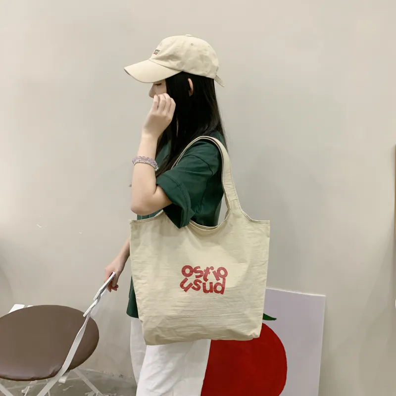 Iman's House Nylon Shoulder Bag Women's Ecru/Red/Yellow/Coffee/Green-3