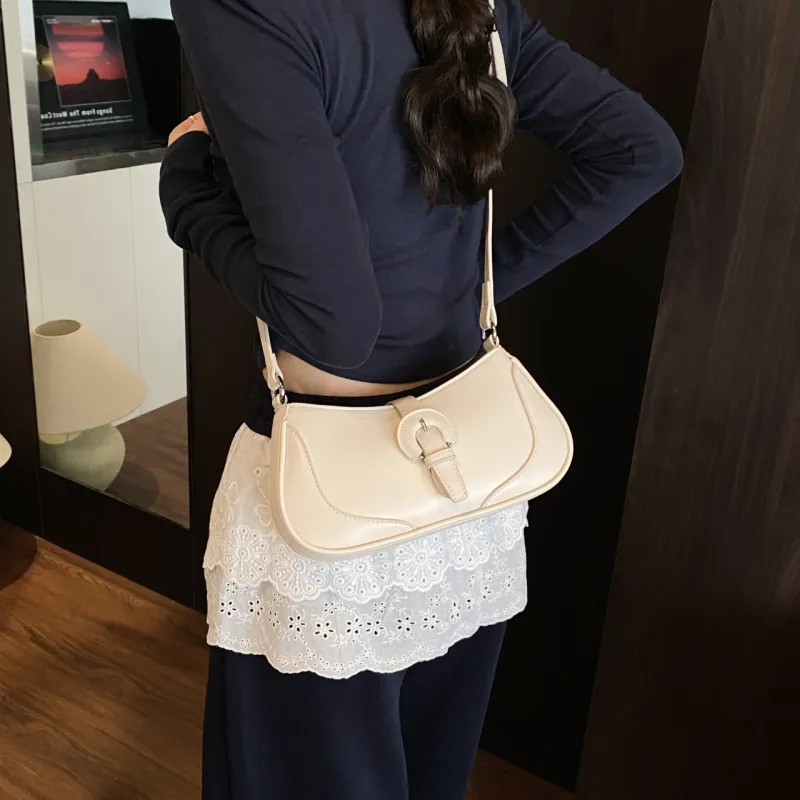 Iman's House PU Shoulder Bag Women's White/Blue/Pink/Black-4