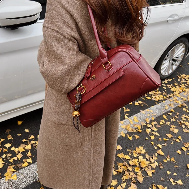 Iman's House PU Shoulder Bag Regular Women's Brown/Coffee/Burgundy/Black-11