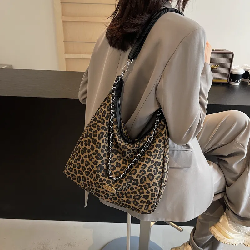 Iman's House Canvas Shoulder Bag Large Size Women's Coffee/Black-9