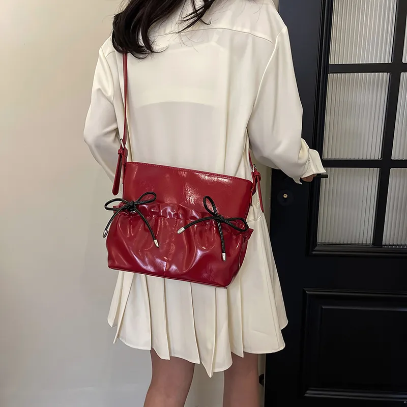 Iman's House PU Shoulder Bag Women's Silver/Burgundy/Ecru/Black-9