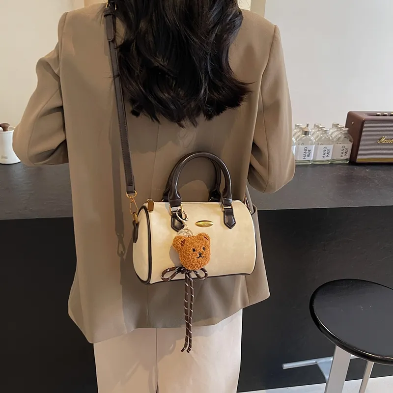 Iman's House PU One Shoulder Handbag Crossbody Bag Women's Ecru/Brown/Coffee/Black-2