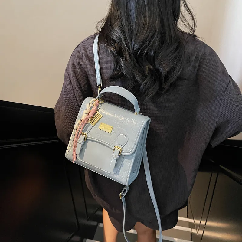 Iman's House PU Crossbody Backpack Regular Women's Pink/Blue/White/Black-8