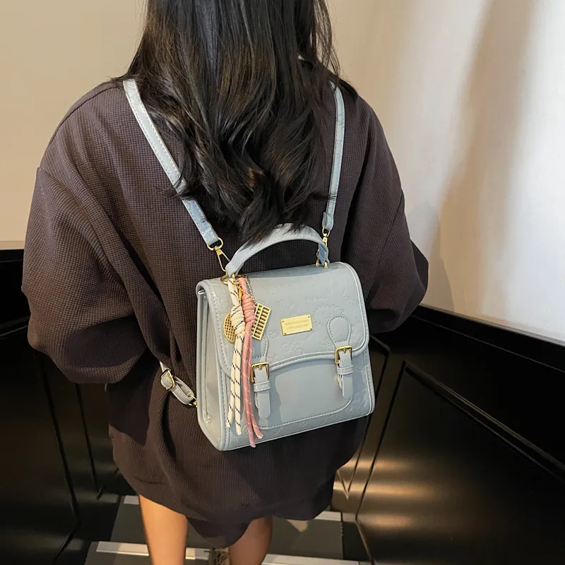 Iman's House PU Crossbody Backpack Regular Women's Pink/Blue/White/Black-9