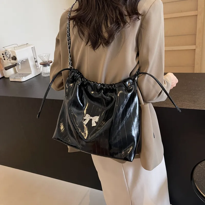 Iman's House PU Shoulder Bag Women's Silver/White/Black-11