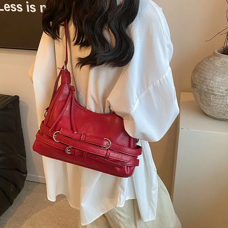Iman's House PU Crossbody Shoulder Bag Regular Women's Silver/Black/Red/White-11