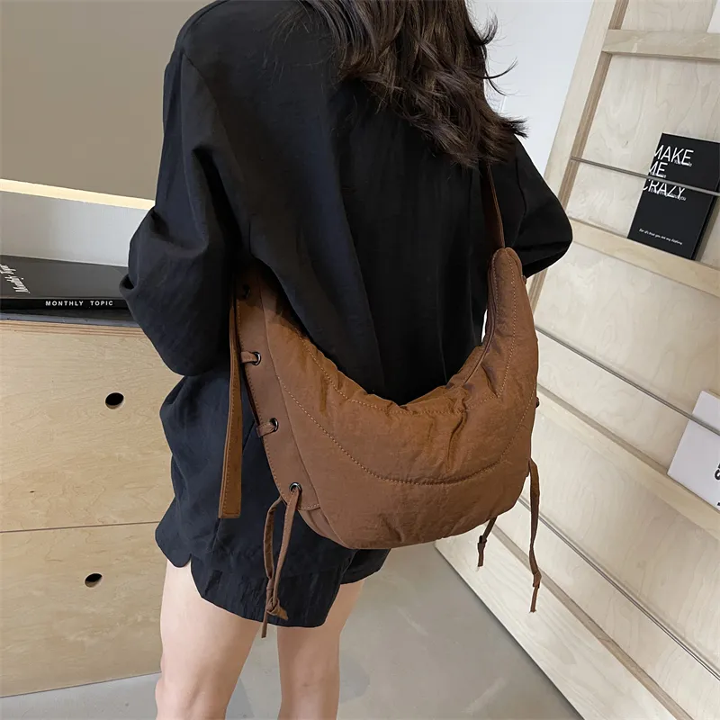 Iman's House Fabric Shoulder Bag Crossbody Bag Regular Unisex Coffee/Khaki/Fuchsia/Black-7