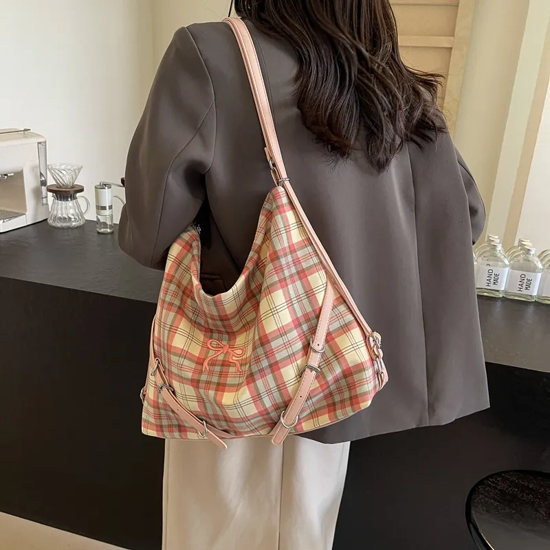 Iman's House PU Tote Bag Shopping Bag Crossbody Bag Shoulder Bag Women's White/Pink-5