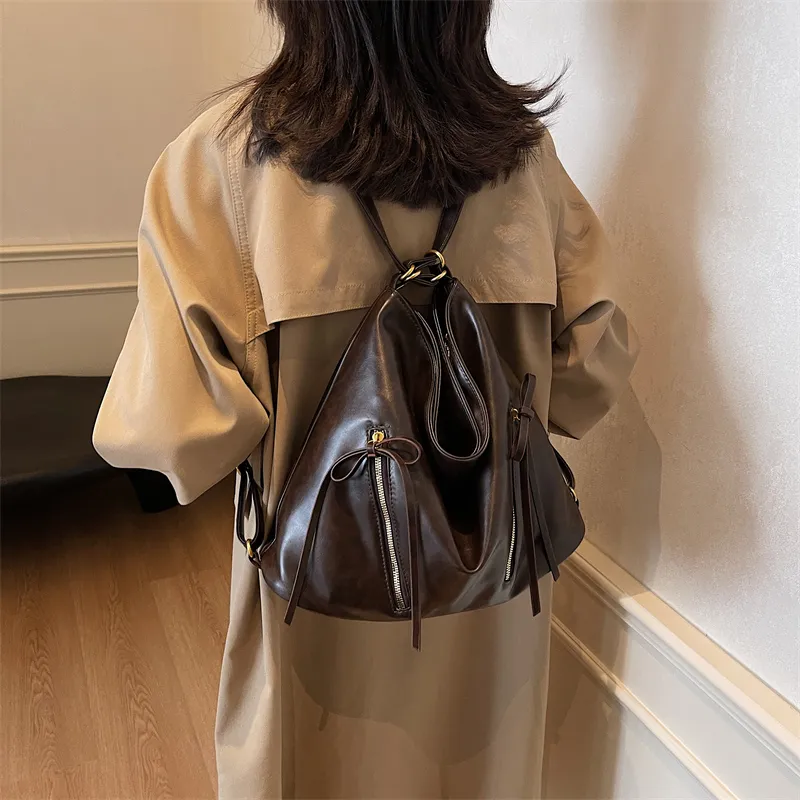 Iman's House PU Tote Bag, Shopping Bag, Crossbody Bag, Double Shoulder Bag, Shoulder Bag Women's Brown/Coffee/Black-7