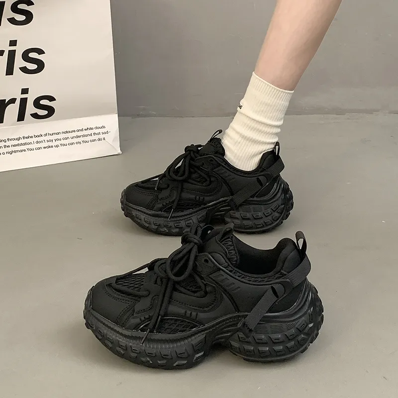 ANNAI Anti Slip Wear Resistant Low Top Chunky Sneakers Women's-5