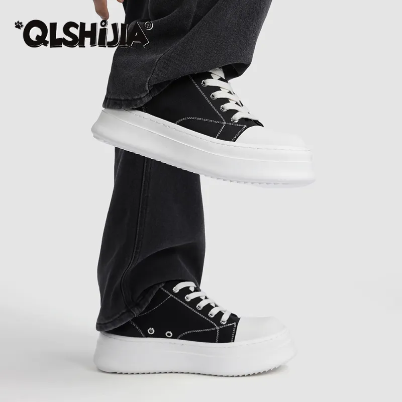 Wolves • Family QUNLANGSHIJIA Height Increasing Skateboard Shoes Men's Black-5