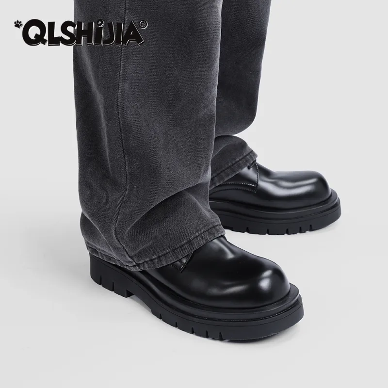 Wolves • Family QUNLANGSHIJIA Business Casual Derby Shoes Men's Black-3