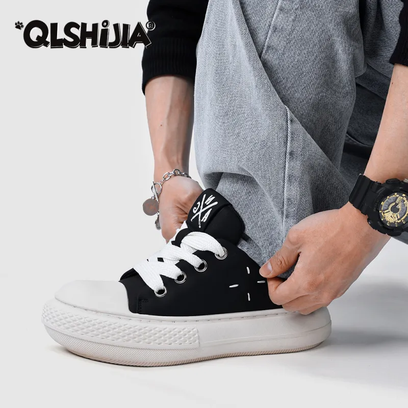 Wolves • Family QUNLANGSHIJIA Breathable Low Top Skateboard Shoes Unisex Black-2