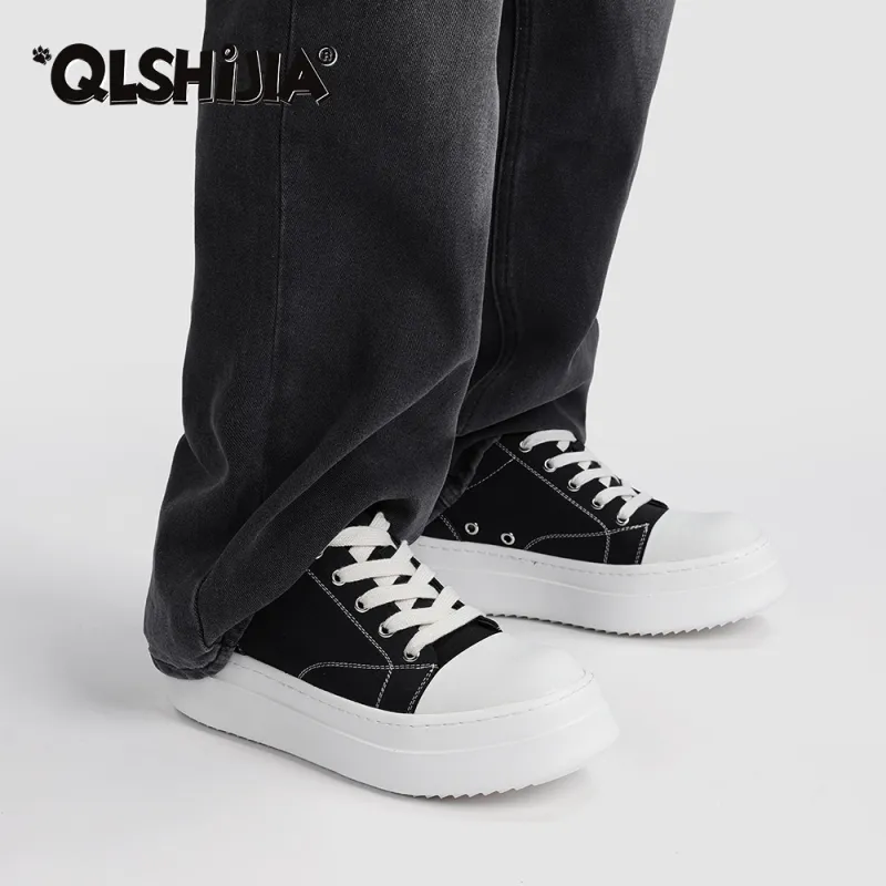 Wolves • Family QUNLANGSHIJIA Height Increasing Skateboard Shoes Men's Black-3