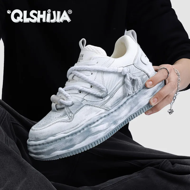 Wolves • Family QUNLANGSHIJIA Breathable Height Increase Low Top Skateboard Shoes Men's-2