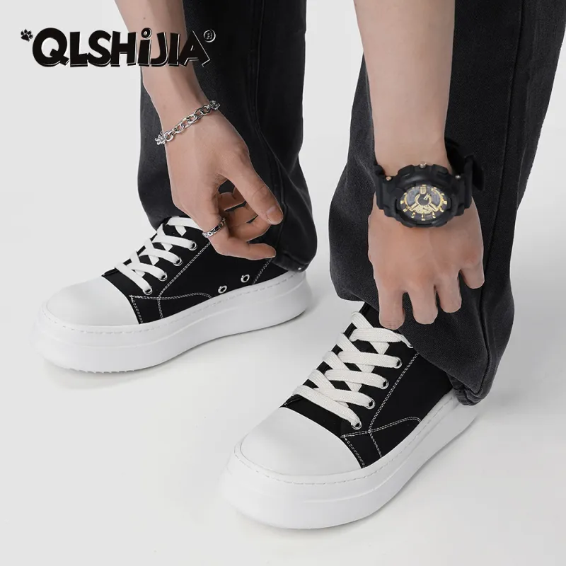 Wolves • Family QUNLANGSHIJIA Height Increasing Skateboard Shoes Men's Black-4