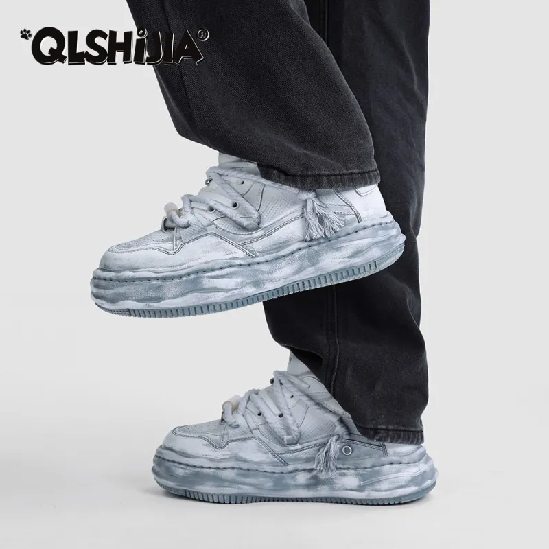 Wolves • Family QUNLANGSHIJIA Breathable Height Increase Low Top Skateboard Shoes Men's-5