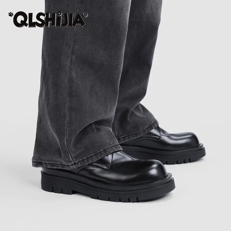 Wolves • Family QUNLANGSHIJIA Business Casual Derby Shoes Men's Black-2