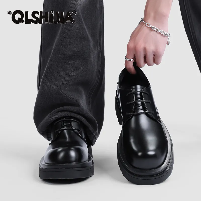 Wolves • Family QUNLANGSHIJIA Business Casual Derby Shoes Men's Black-1