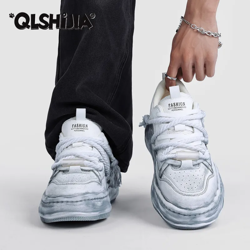Wolves • Family QUNLANGSHIJIA Breathable Height Increase Low Top Skateboard Shoes Men's-1