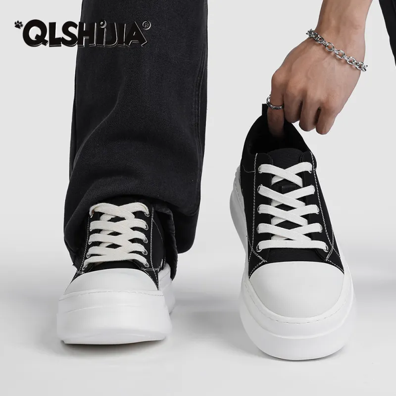 Wolves • Family QUNLANGSHIJIA Height Increasing Skateboard Shoes Men's Black-2