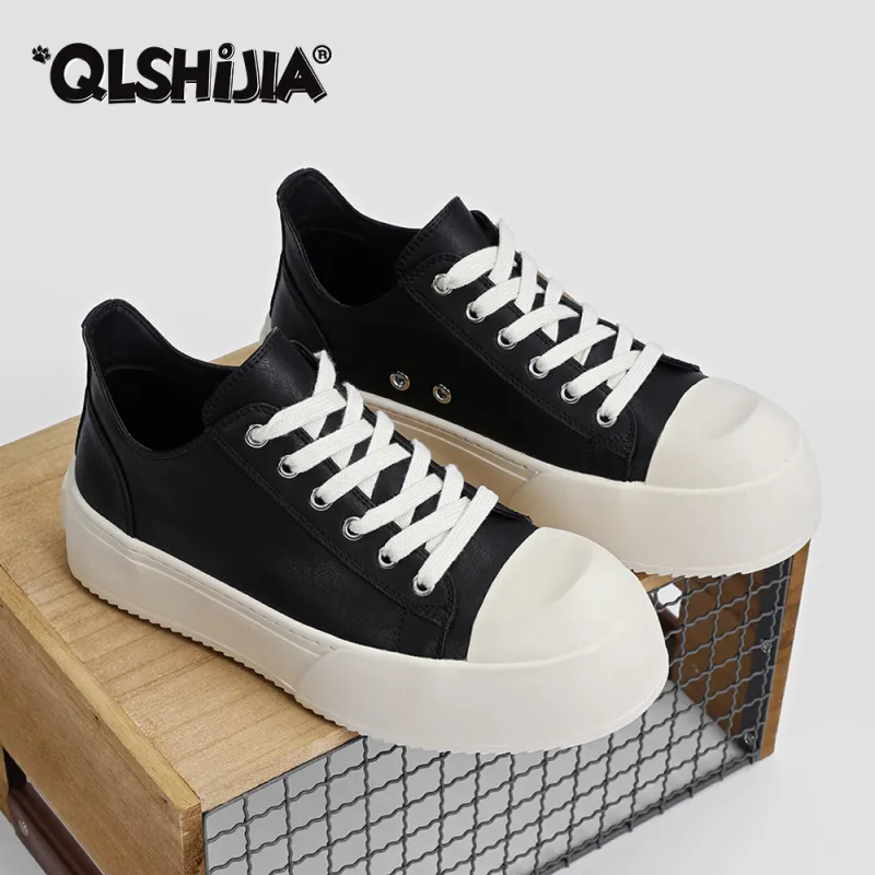 Wolves • Family QUNLANGSHIJIA Height Increasing Platform, Low Top Skateboard Shoes Men's Black-1
